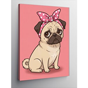 Kanvas Tablo Sevimli Pug Köpek 100x140 cm