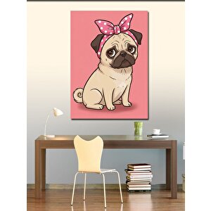 Kanvas Tablo Sevimli Pug Köpek 100x140 cm
