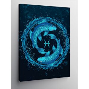 Kanvas Tablo Balık Ve Pisces Burç Sembolü 50x70 cm