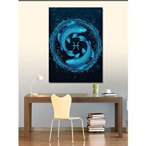 Kanvas Tablo Balık Ve Pisces Burç Sembolü 50x70 cm