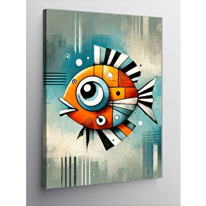 Kanvas Tablo Modern Soyut Balık Tasarımı 70x100 cm