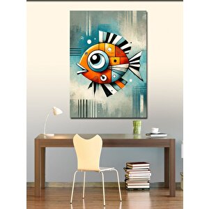 Kanvas Tablo Modern Soyut Balık Tasarımı 70x100 cm