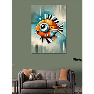 Kanvas Tablo Modern Soyut Balık Tasarımı 70x100 cm
