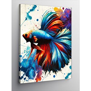 Kanvas Tablo Renkli Savaşçı Balık 100x140 cm