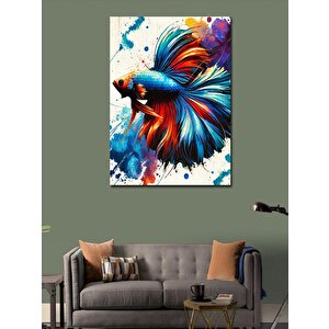 Kanvas Tablo Renkli Savaşçı Balık 100x140 cm