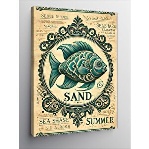 Kanvas Tablo Deniz Balık Ve Kum Posteri 100x140 cm