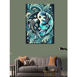 Kanvas Tablo Yin-yang Balık Tasarımı 100x140 cm
