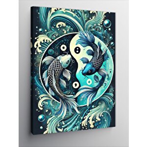 Kanvas Tablo Yin-yang Balık Tasarımı 70x100 cm
