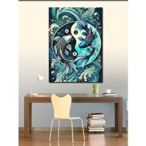 Kanvas Tablo Yin-yang Balık Tasarımı 70x100 cm
