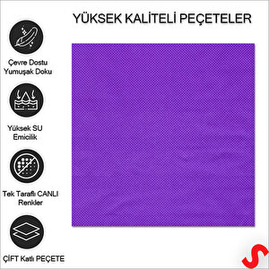 Mor Peçete - 33cm X 33cm - 20 Adet