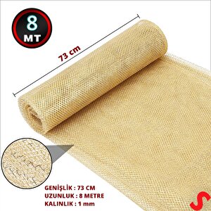 Simli Örgü File Rulo Tül, 73 Cm X 8 Mt - Altın
