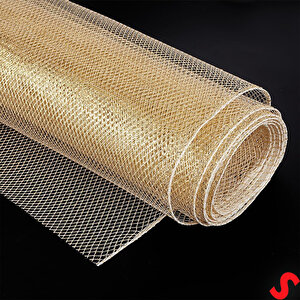 Simli Örgü File Rulo Tül, 73 Cm X 8 Mt - Altın