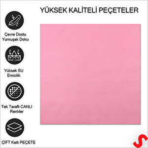 Pembe Peçete - 33cm X 33cm - 20 Adet