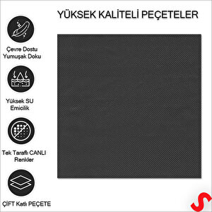 Siyah Peçete - 33cm X 33cm - 20 Adet