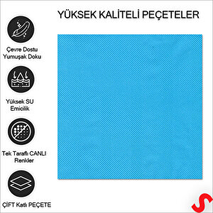 Mavi Peçete - 33cm X 33cm - 20 Adet