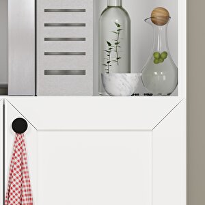 Lucas 4 Kapaklı Çok Amaçlı Dolap, Çok Amaçlı Banyo, Mutfak Ve Mikrodalga Fırın Dolabı - Beyaz