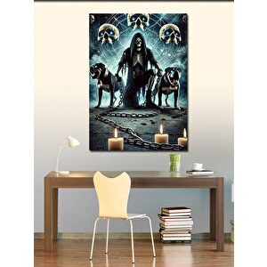Kanvas Tablo Köpekli Azrail Figürü 70x100 cm