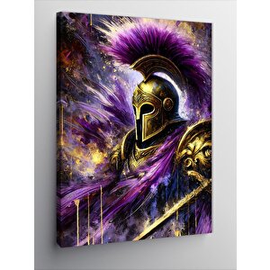 Kanvas Tablo Antik Savaşçı Ve Mor Tüyler 70x100 cm