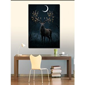 Kanvas Tablo Gece Ayışığında Geyik 70x100 cm