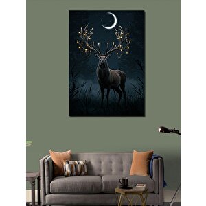 Kanvas Tablo Gece Ayışığında Geyik 70x100 cm