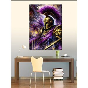 Kanvas Tablo Antik Savaşçı Ve Mor Tüyler 50x70 cm