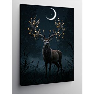 Kanvas Tablo Gece Ayışığında Geyik 50x70 cm