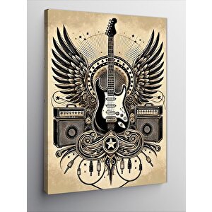 Kanvas Tablo Kanatlı Elektro Gitar 70x100 cm