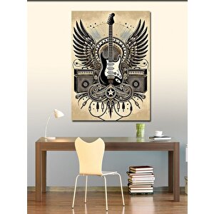 Kanvas Tablo Kanatlı Elektro Gitar 70x100 cm