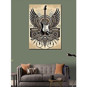 Kanvas Tablo Kanatlı Elektro Gitar 70x100 cm
