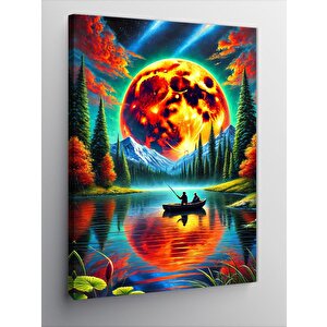 Kanvas Tablo Turuncu Ay Ve Kano Keyfi 50x70 cm