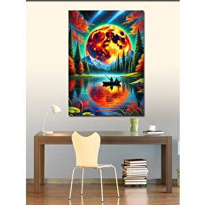 Kanvas Tablo Turuncu Ay Ve Kano Keyfi 50x70 cm