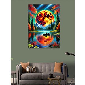 Kanvas Tablo Turuncu Ay Ve Kano Keyfi 50x70 cm