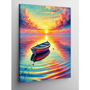 Kanvas Tablo Gün Batımında Tekne 50x70 cm