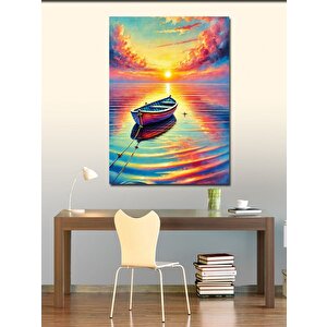 Kanvas Tablo Gün Batımında Tekne 50x70 cm