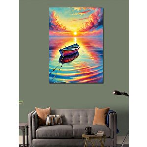 Kanvas Tablo Gün Batımında Tekne 50x70 cm