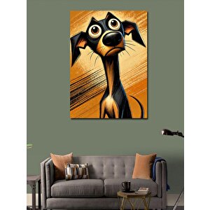 Kanvas Tablo Üzgün Köpek Portresi 100x140 cm