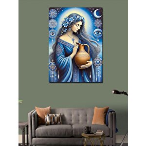 Kanvas Tablo Ayışığında Kadın Ve Çömlek 100x140 cm