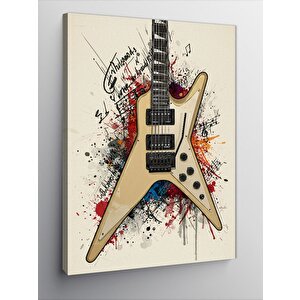 Kanvas Tablo Elektro Gitar Çizimi 70x100 cm