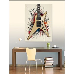 Kanvas Tablo Elektro Gitar Çizimi 70x100 cm