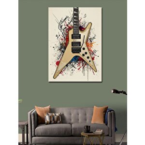 Kanvas Tablo Elektro Gitar Çizimi 70x100 cm