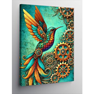 Kanvas Tablo Mekanik Kuş Ve Sanat Çarkları 50x70 cm