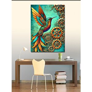 Kanvas Tablo Mekanik Kuş Ve Sanat Çarkları 50x70 cm