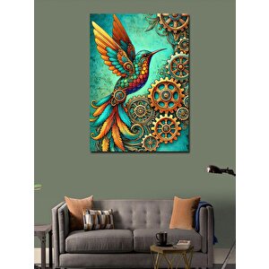 Kanvas Tablo Mekanik Kuş Ve Sanat Çarkları 50x70 cm
