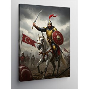 Kanvas Tablo Kılıçlı Türk Askeri 100x140 cm