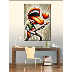 Kanvas Tablo Gitar Çalan Yaratıcı Karakter 100x140 cm