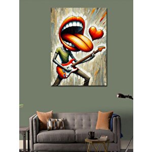 Kanvas Tablo Gitar Çalan Yaratıcı Karakter 100x140 cm