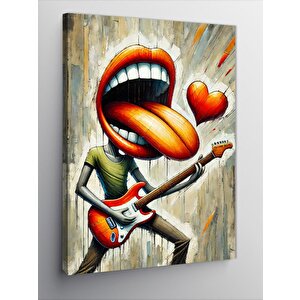 Kanvas Tablo Gitar Çalan Yaratıcı Karakter 70x100 cm