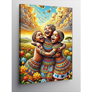 Kanvas Tablo Gülümseyen Çocuklar Grubu 100x140 cm