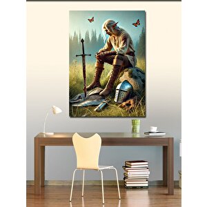 Kanvas Tablo Kılıcını Tutan Orman Savaşçısı 100x140 cm