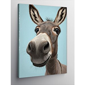 Kanvas Tablo Sevimli Eşek Portresi 70x100 cm